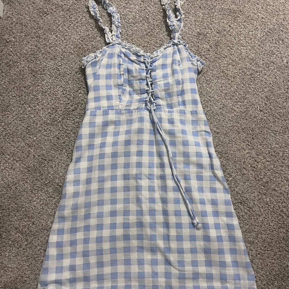 Blue and White Gingham Dress